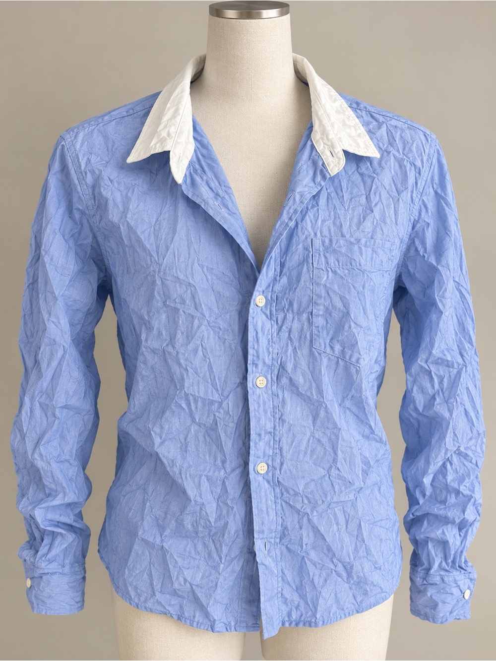 Frank & Eileen Light Blue Button-Down Shirt with White Contrast Collar